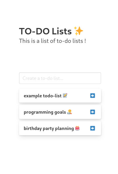 screenshot du site de to-do list